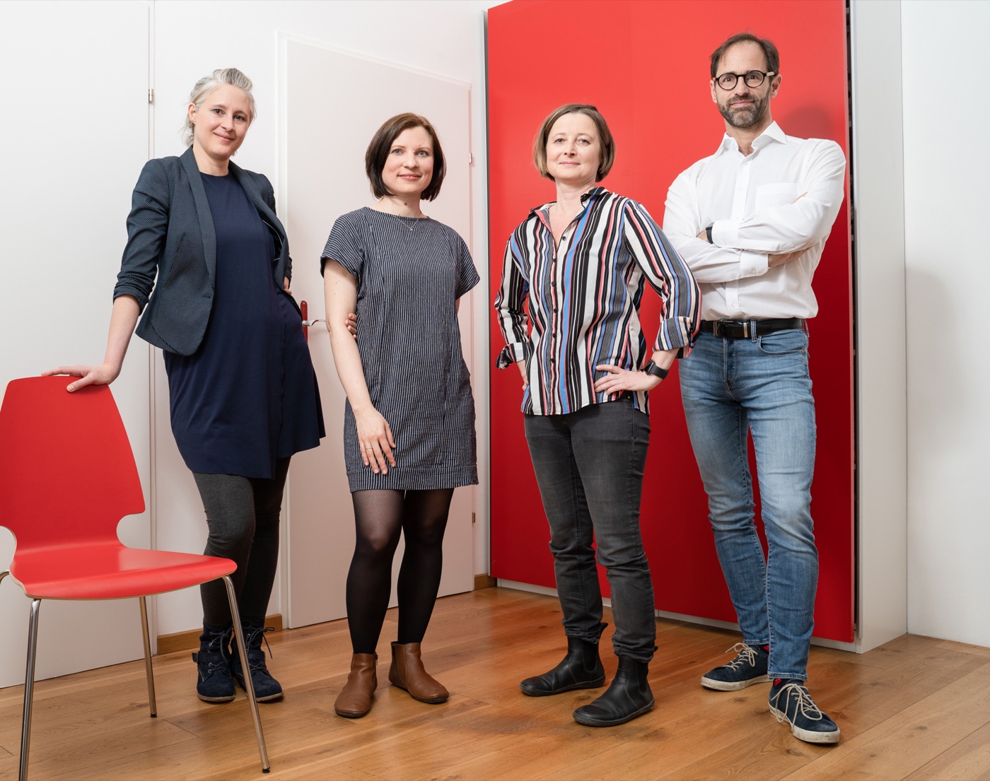 Das FlexBook-Team: Lisi Scheit, Marion Bräuer, Miriam Höhne und Gerhard Egger